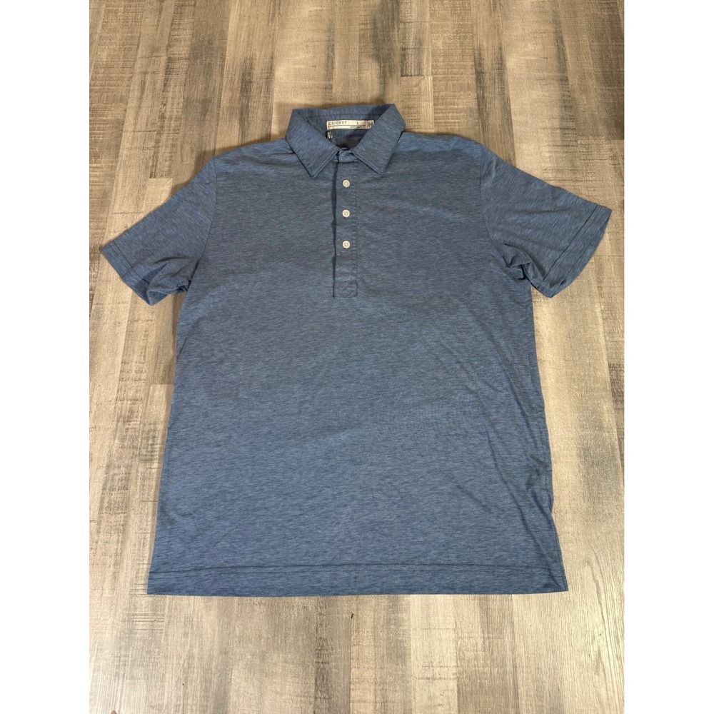 Criquet Mens Performance Players Shirt Blue Heathered Golf Polo Size Small